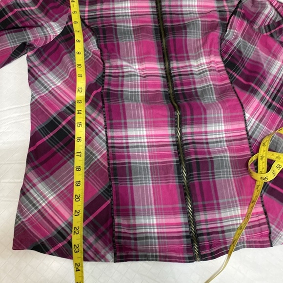 Christopher and Banks lightweight zipper jacket plaid size large - Picture 7 of 13